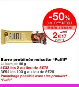 Monoprix FULFIL Barre protéinée noisette offre