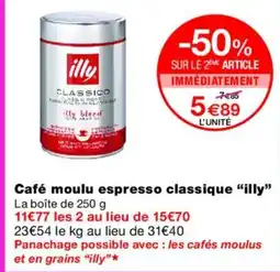 Monoprix ILLY Café moulu espresso classique offre