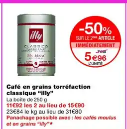 Monoprix ILLY Café en grains torréfaction classique offre