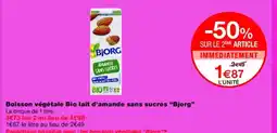 Monoprix BJORG Boisson végétale Bio lait d'amande sans sucres offre