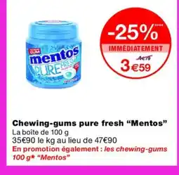 Monoprix MENTOS Chewing-gums pure fresh offre