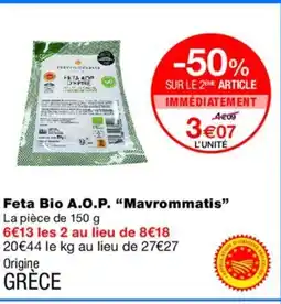 Monoprix MAVROMMATIS Feta Bio A.O.P. offre