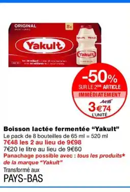 Monoprix YAKULT Boisson lactée fermentée offre