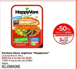 Monoprix HAPPYVORE Cordons bleus végétaux offre