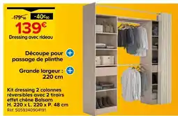 Castorama Dressing avec rideau offre