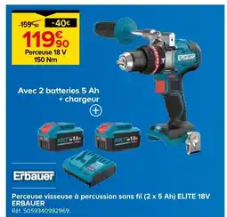 Castorama Erbauer perceuse visseuse à percussion sans fil offre
