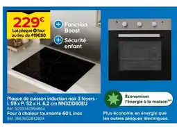 Castorama Plaque de cuisson induction noir 3 foyers offre