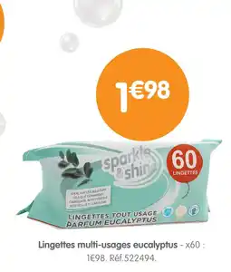 b&m Sparkle & shine lingettes multi-usages eucalyptus offre