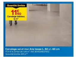Castorama Carrelage sol et mur aria taupe offre