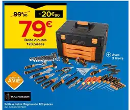 Castorama Magnusson boîte à outils 123 pièces offre