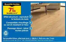Castorama Sol stratifié kirton, effet bois brut offre