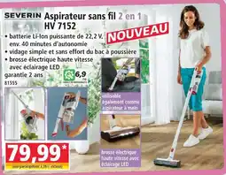 Norma Severin aspirateur sans fil 2 en 1 hv 7152 offre