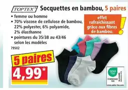 Norma Toptex socquettes en bambou offre