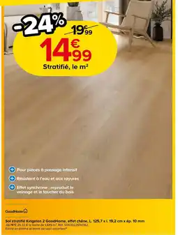 Castorama Ggodhome sol stratifié kingston 2 sol stratifié kingston 2 goodhome, effet chêne offre