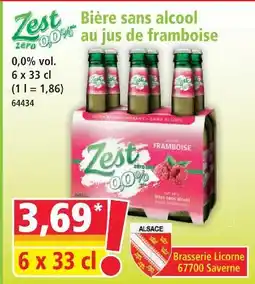 Norma Zest bière sans alcool au jus de framboise offre