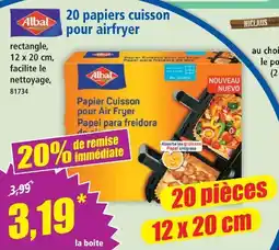 Norma Albal 20 papiers cuisson pour airfryer offre