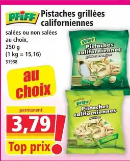 Norma Piff pistaches grillées californiennes offre