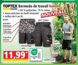 Norma Toptex pro bermuda de travail homme offre