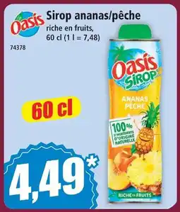 Norma Oasis sirop ananas/pêche offre
