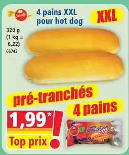 Norma Servite 4 pains xxl pour hot dog offre