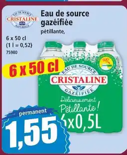 Norma Cristaline eau de source gazéifiée offre