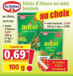 Norma Dr.oetker sticks d’alsace ou mini bretzels offre