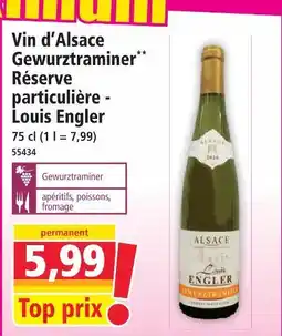 Norma Louis engler vin d'alsace gewurztraminer réserve particulière offre