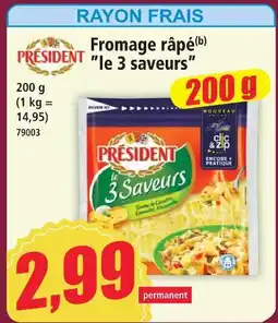 Norma President fromage râpé le 3 saveurs offre