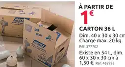 Mr Bricolage Mottez carton 36 l offre