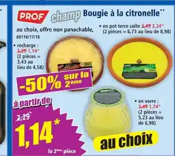 Norma Prof bougie à la citronnelle recharge offre