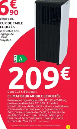 Mr Bricolage Scholtès climatiseur mobile offre