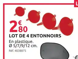 Mr Bricolage Lot de 4 entonnoirs offre