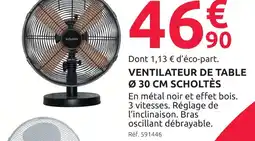 Mr Bricolage Scholtès ventilateur de table ø 30 cm offre