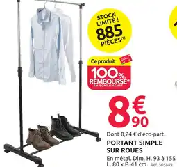 Mr Bricolage Portant simple sur roues offre