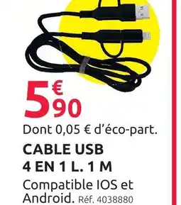Mr Bricolage Cable usb 4 en 1 offre