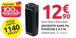Mr Bricolage Enceinte sans fil étanche 2 x 5 w offre