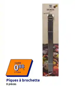 Action Piques à brochette 8 pièces offre