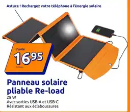 Action Panneau solaire pliable Re load offre