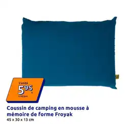 Action Coussin de camping en mousse à mémoire de forme froyak offre