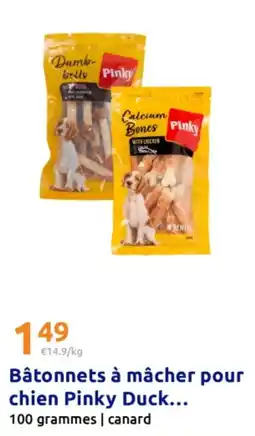 Action Bâtonnets à mâcher pour chien pinky duck offre