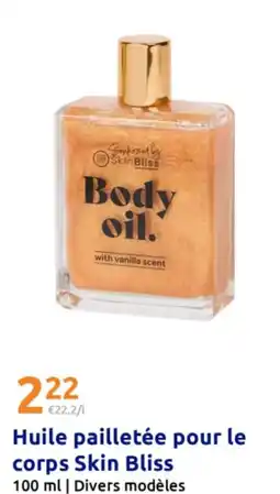 Action Huile pailletée pour le corps skin bliss offre