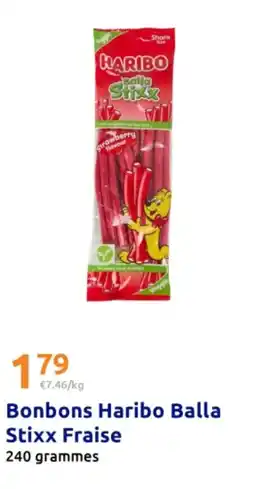 Action Bonbons haribo balla stixx fraise offre