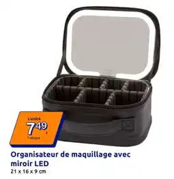 Action Organisateur de maquillage avec miroir led offre
