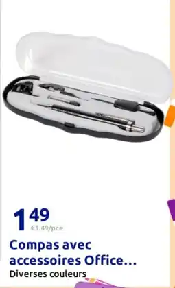 Action Compas avec accessoires office offre