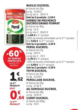 Super U BASILIC DUCROS offre