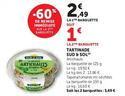 Super U TARTINADE SUD & SOL offre