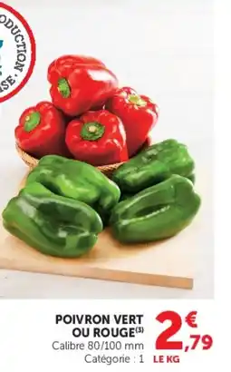 Super U POIVRON VERT OU ROUGE offre