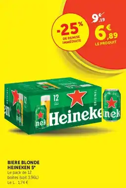 Super U BIERE BLONDE HEINEKEN 5° offre