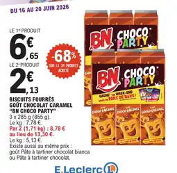 E.Leclerc Biscuits fourrés goût choco caramel bn choco party offre