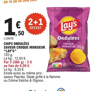 Chips ondulées saveur croque monsieur lay's